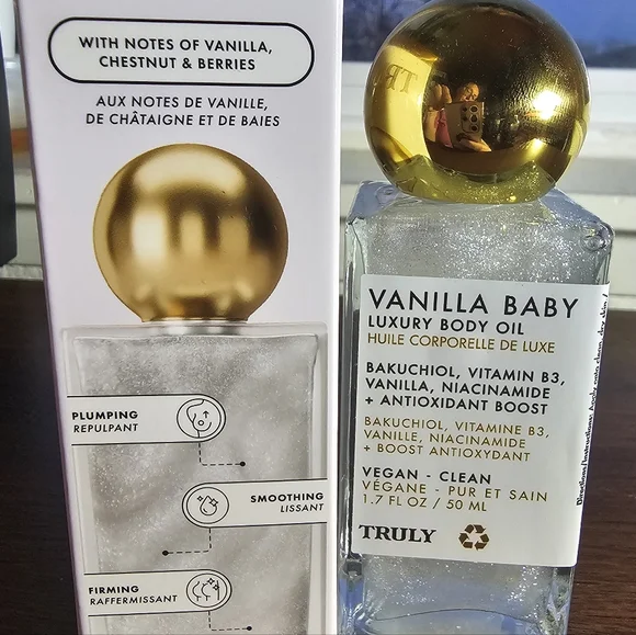 NIB TRULY Beauty Vanilla Baby Luxury Body Oil With Satin Like Finish Treatment - Picture 5 of 7